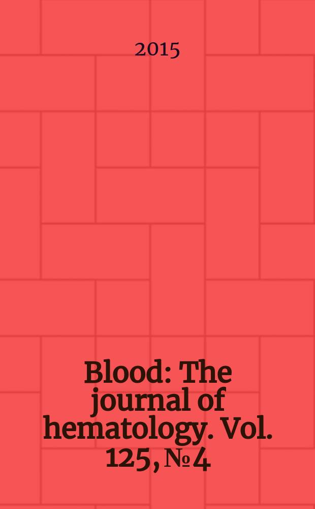 Blood : The journal of hematology. Vol. 125, № 4