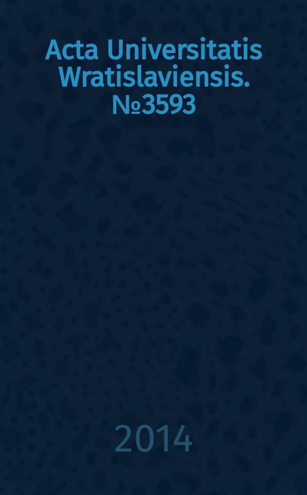 Acta Universitatis Wratislaviensis. № 3593 : Na nowo o nauce nowej = По-новому о "Новой науке"