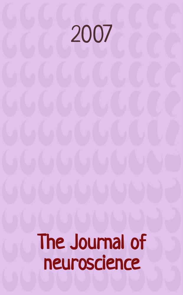 The Journal of neuroscience : The official journal of the Society for neuroscience. Vol. 27, № 5