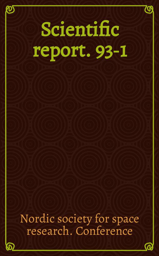 Scientific report. 93-1 : Proceedings