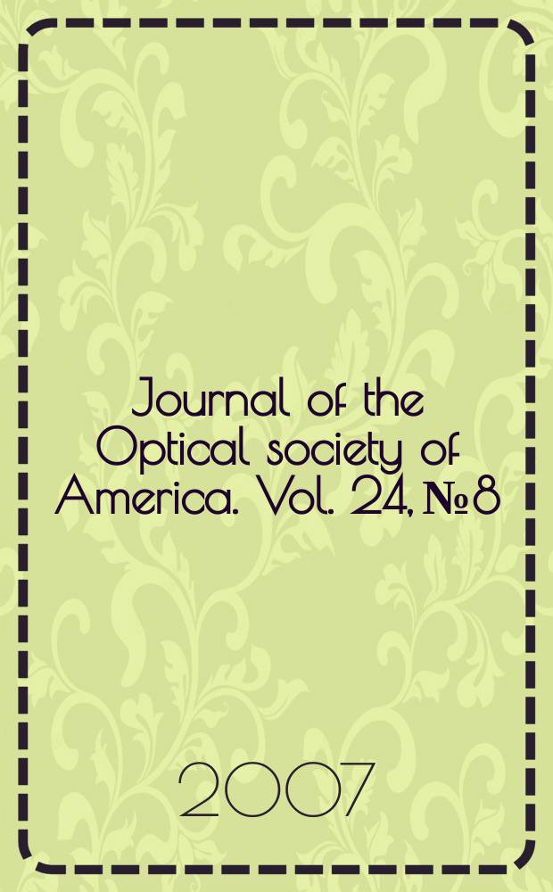 Journal of the Optical society of America. Vol. 24, № 8 : Fiber lasers