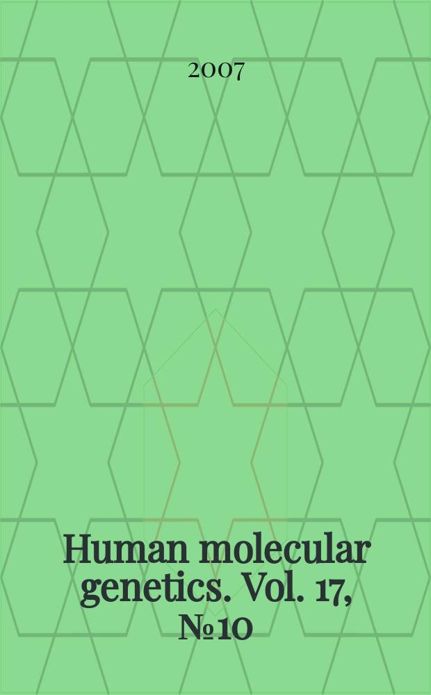 Human molecular genetics. Vol. 17, № 10