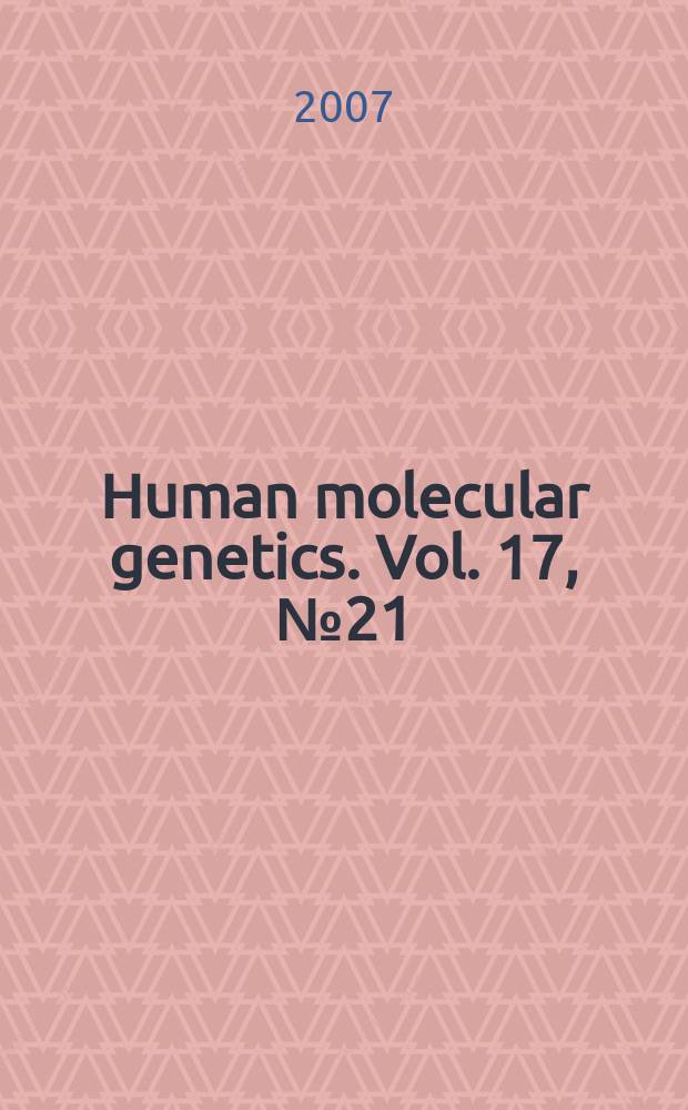 Human molecular genetics. Vol. 17, № 21