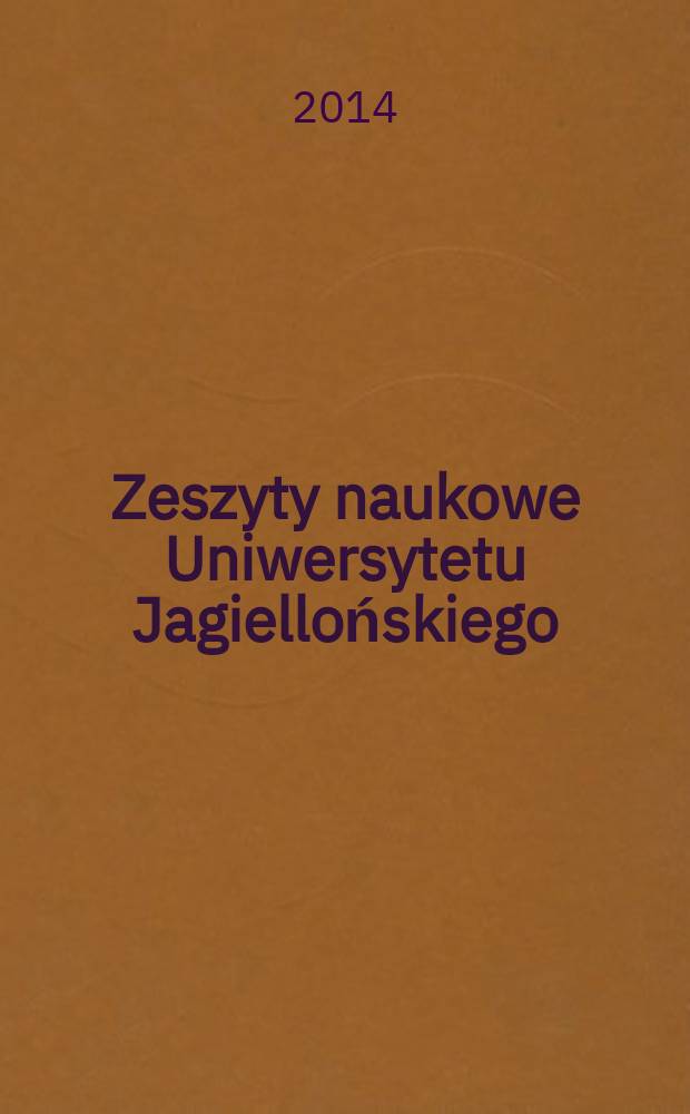 Zeszyty naukowe Uniwersytetu Jagiellońskiego