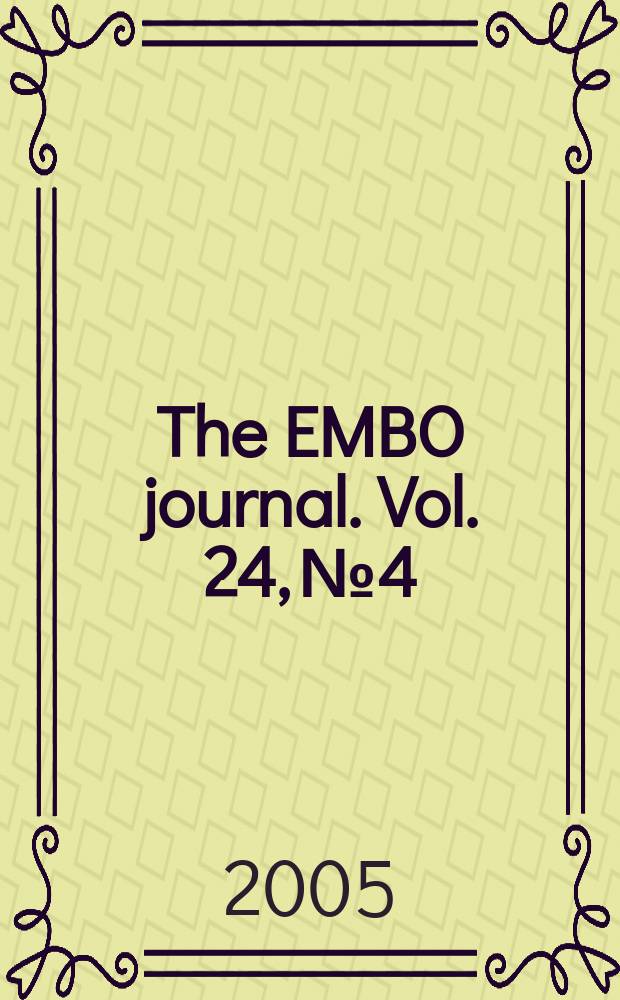 The EMBO journal. Vol. 24, № 4