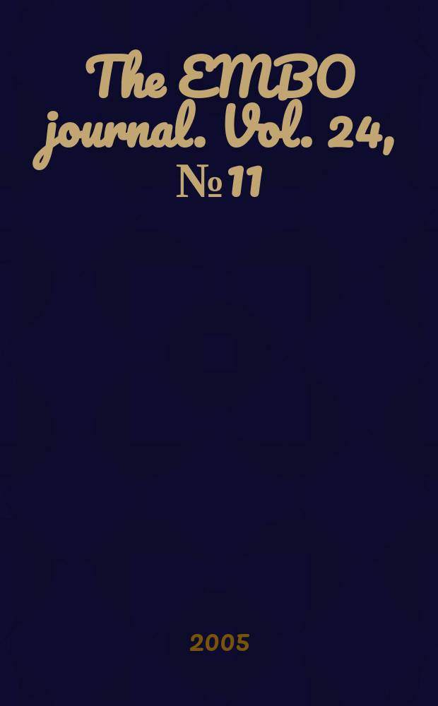 The EMBO journal. Vol. 24, № 11