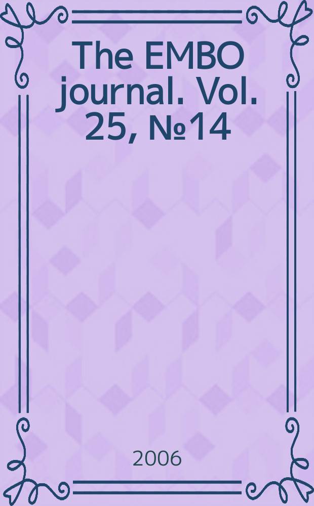 The EMBO journal. Vol. 25, № 14