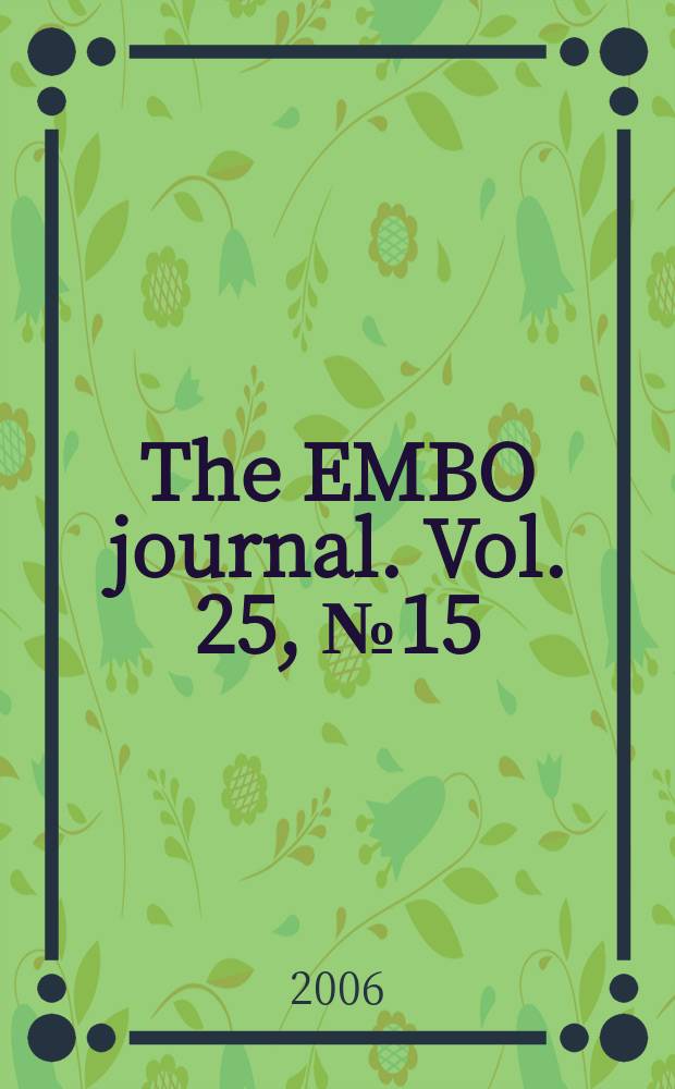 The EMBO journal. Vol. 25, № 15