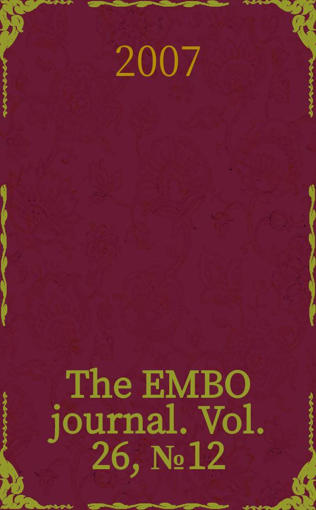The EMBO journal. Vol. 26, № 12