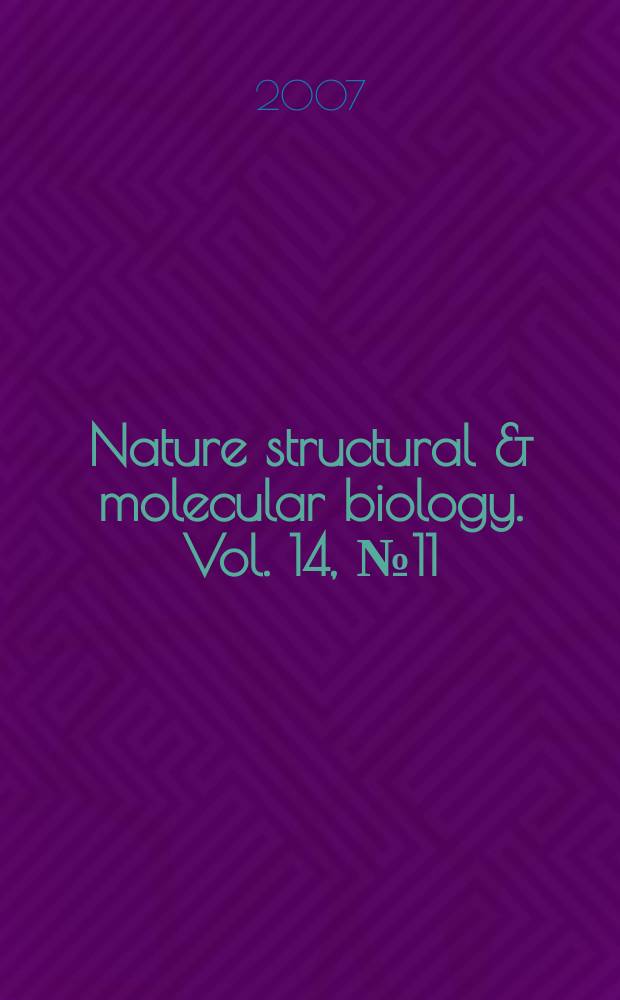 Nature structural & molecular biology. Vol. 14, № 11