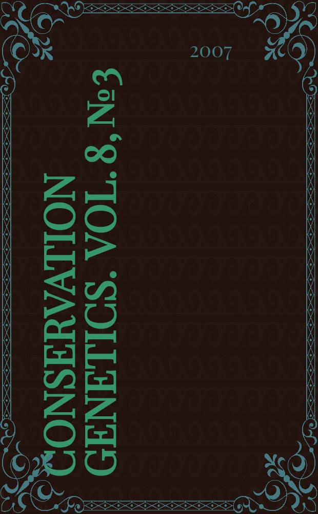 Conservation genetics. Vol. 8, № 3