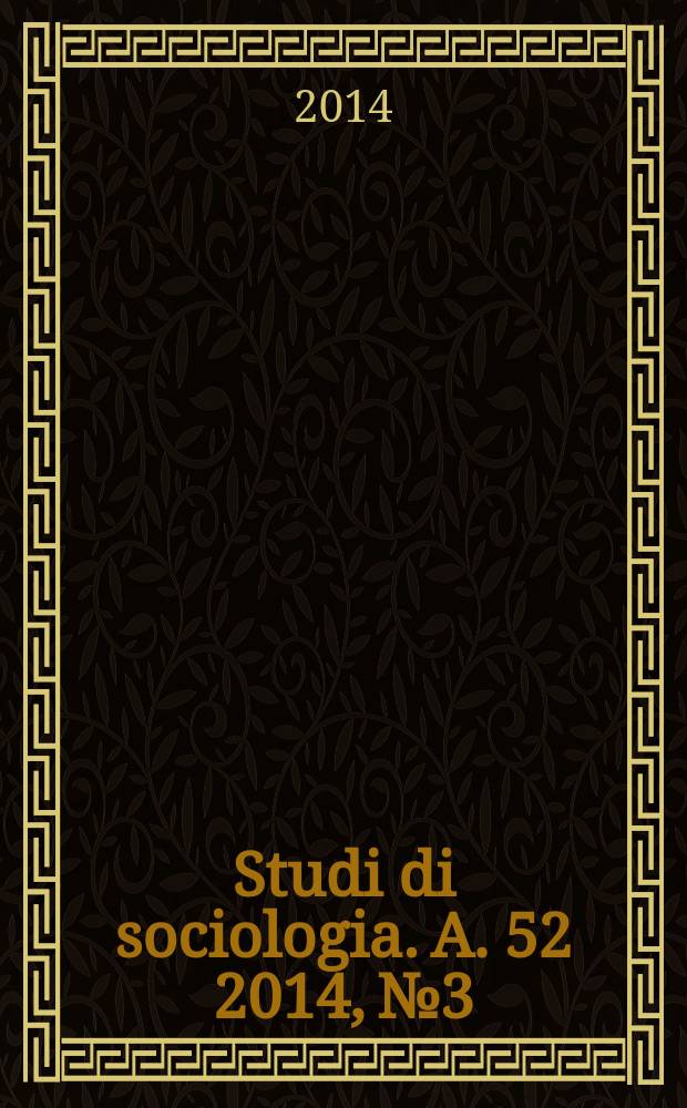 Studi di sociologia. A. 52 2014, № 3