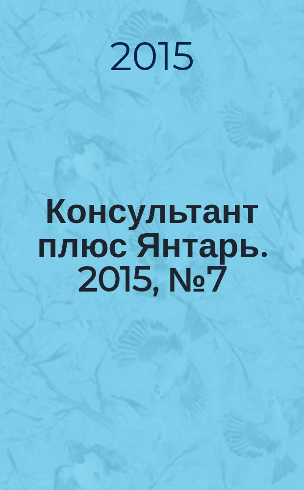 Консультант плюс Янтарь. 2015, № 7 (812)