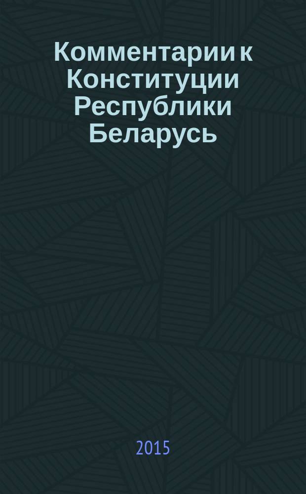 Комментарии к Конституции Республики Беларусь : в 2 т. Т. 2