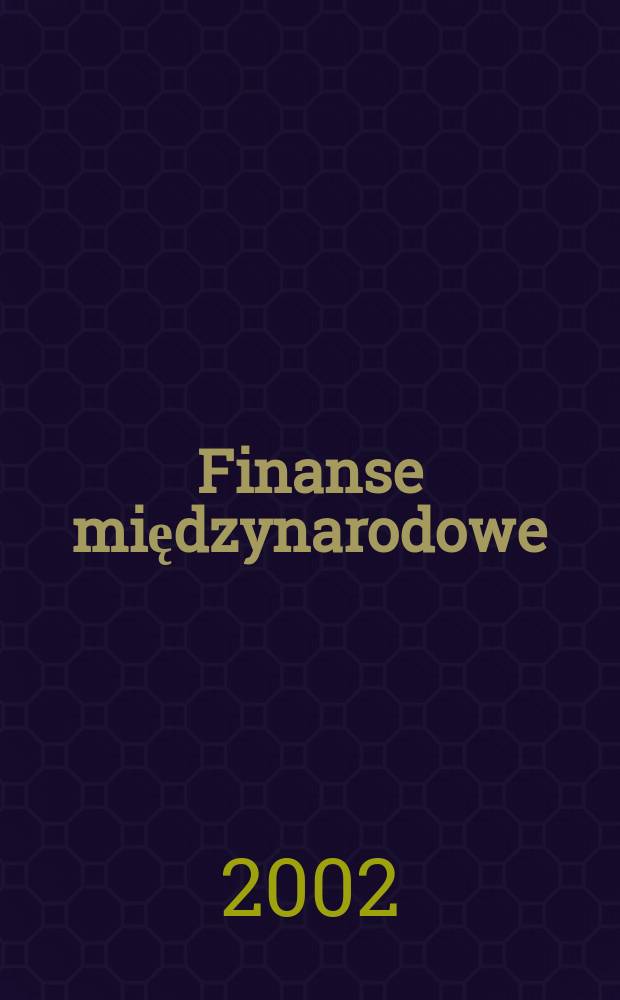 Finanse międzynarodowe = Международные финансы