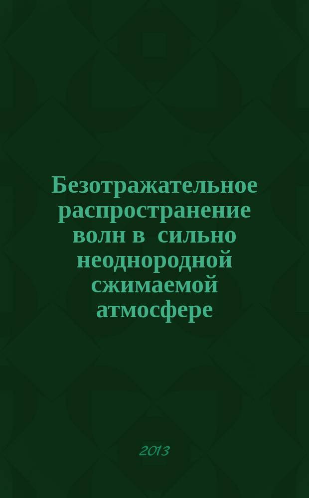 Безотражательное распространение волн в сильно неоднородной сжимаемой атмосфере : автореферат диссертации на соискание ученой степени кандидата физико-математических наук : специальность 01.02.05 <Механика жидкости, газа и плазмы>