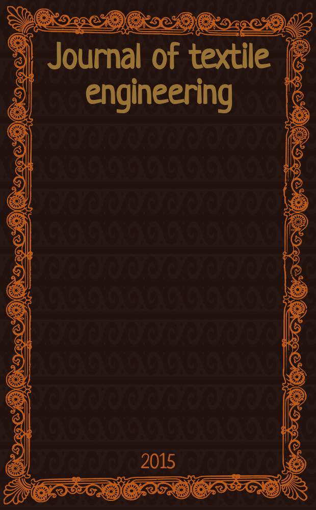 Journal of textile engineering : Retitled from "J. of the Textile machinery soc. of Japan". Vol. 61, № 2