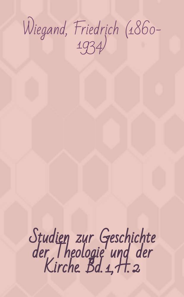 Studien zur Geschichte der Theologie und der Kirche. Bd. 1, H. 2 : Das Homiliarium Karls des Grossen = Проповедь Карла Великого