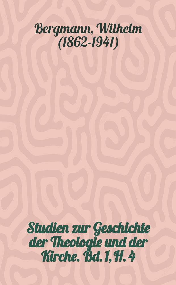 Studien zur Geschichte der Theologie und der Kirche. Bd. 1, H. 4 : Studien zu einer kritischen Sichtung der s&uuml;dgallischen Predigtliteratur des f&uuml;nften und sechsten Jahrhunderts = Труды по критическому анализу южно-галльских проповедей 5 и 6 веков