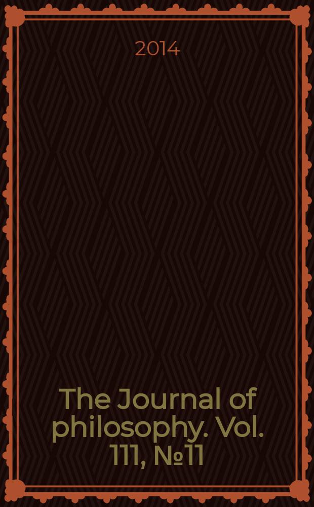 The Journal of philosophy. Vol. 111, № 11