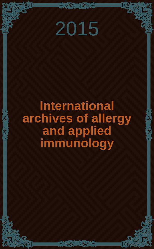 International archives of allergy and applied immunology : Official organ of the international assoc. of allergists. Vol. 166, № 2