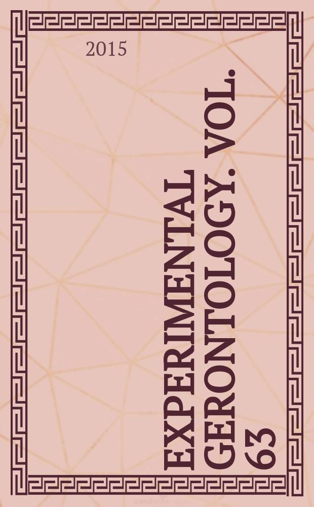 Experimental gerontology. Vol. 63