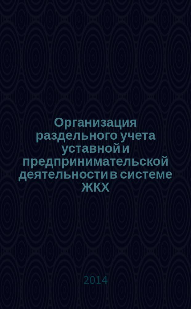 Организация раздельного учета уставной и предпринимательской деятельности в системе ЖКХ : монография