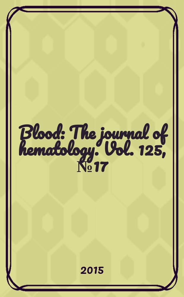 Blood : The journal of hematology. Vol. 125, № 17