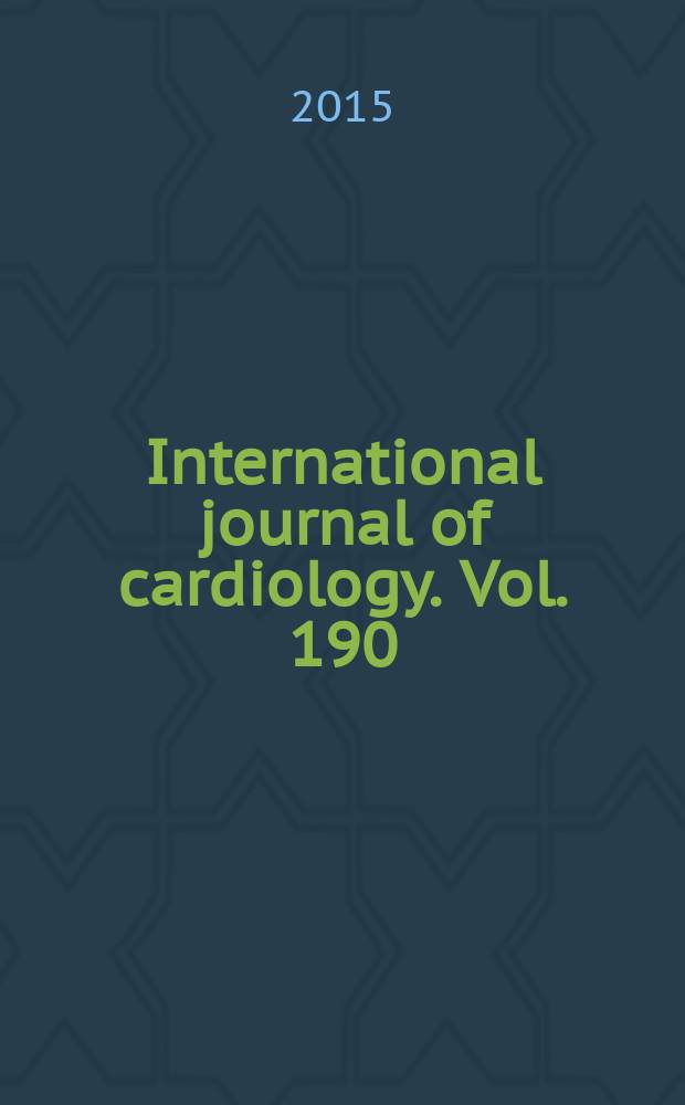 International journal of cardiology. Vol. 190