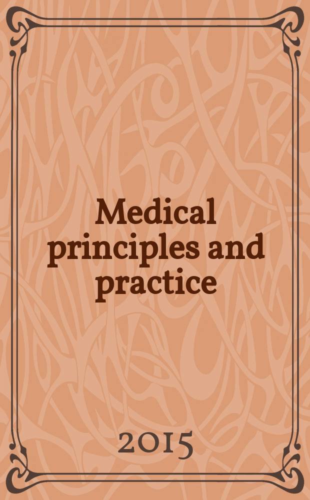 Medical principles and practice : International journal of the Kuwait university Health science centre. Vol. 24, № 2
