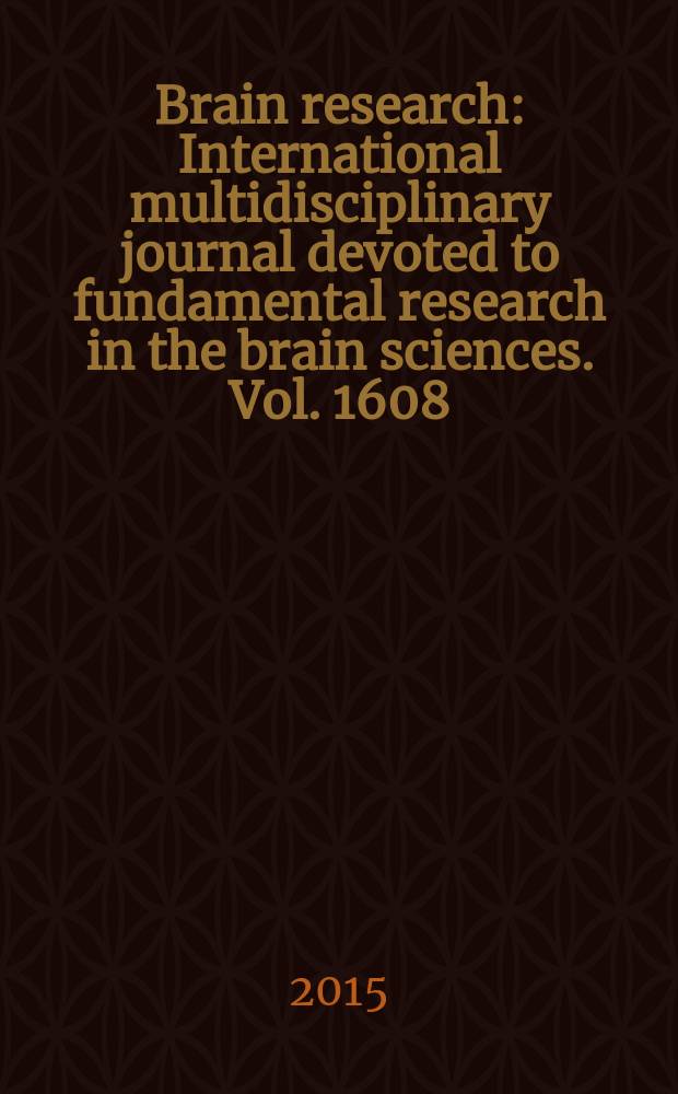 Brain research : International multidisciplinary journal devoted to fundamental research in the brain sciences. Vol. 1608