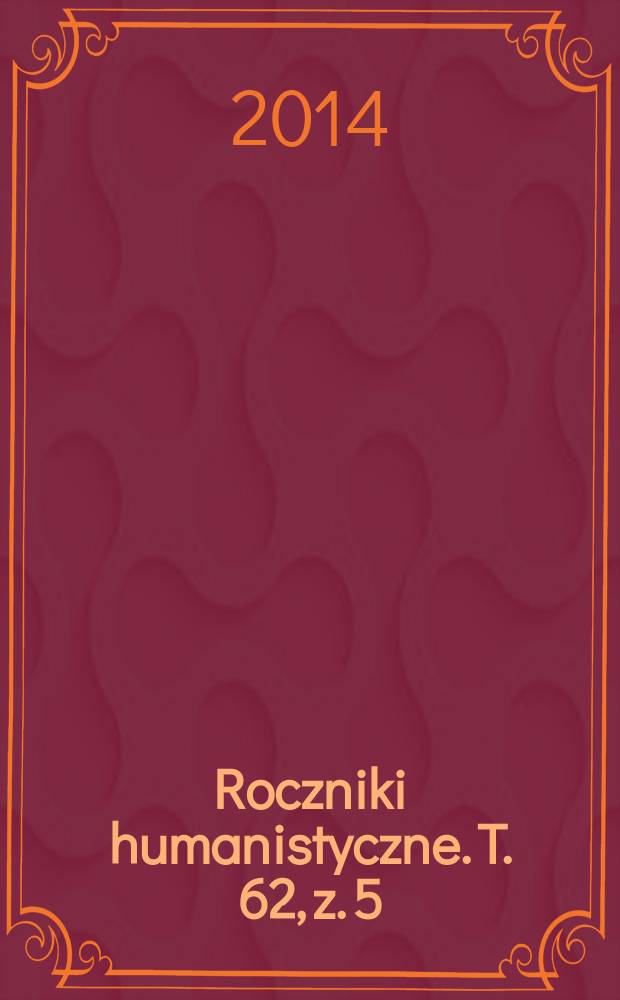 Roczniki humanistyczne. T. 62, z. 5 : Neofilologia