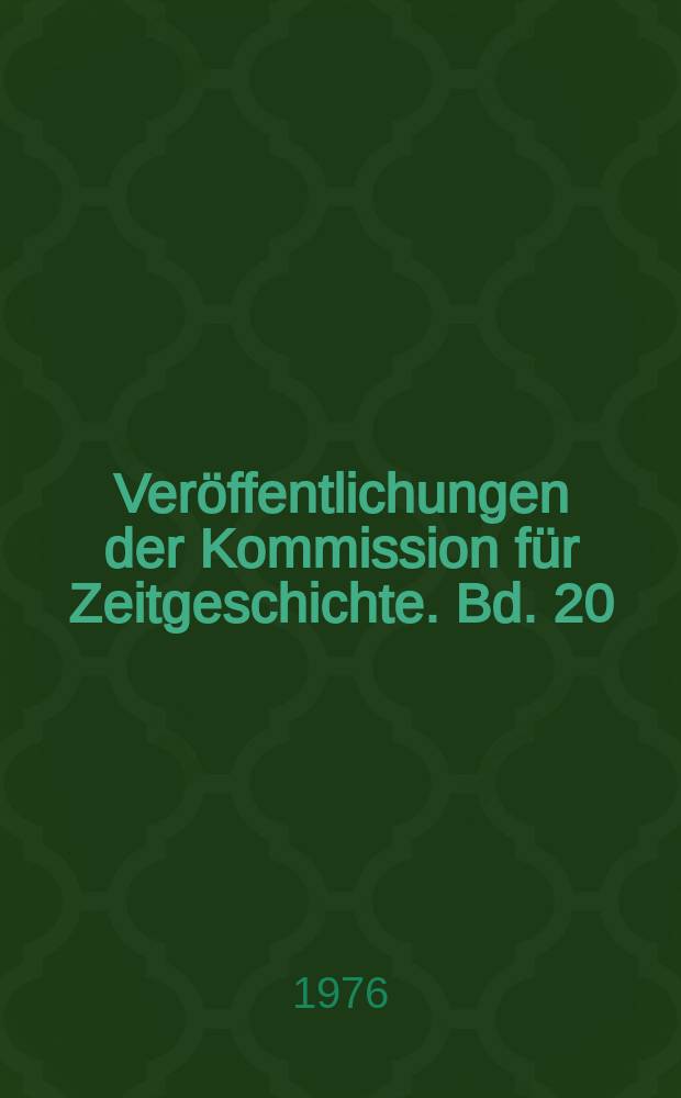 Ver&ouml;ffentlichungen der Kommission f&uuml;r Zeitgeschichte. Bd. 20 : Akten deutscher Bisch&ouml;fe &uuml;ber die Lage der Kirche, 1933-1945 = Акты немецких епископов о положении церкви, 1933-1945