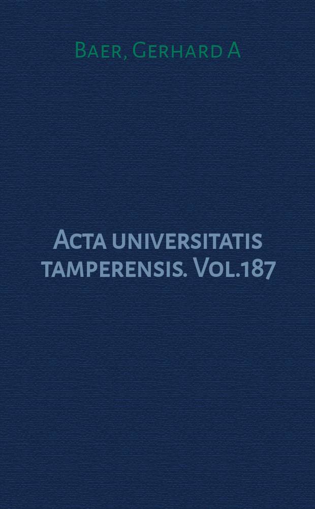 Acta universitatis tamperensis. Vol.187 : Intratracheal jet ventilation for endolaryngeal procedures