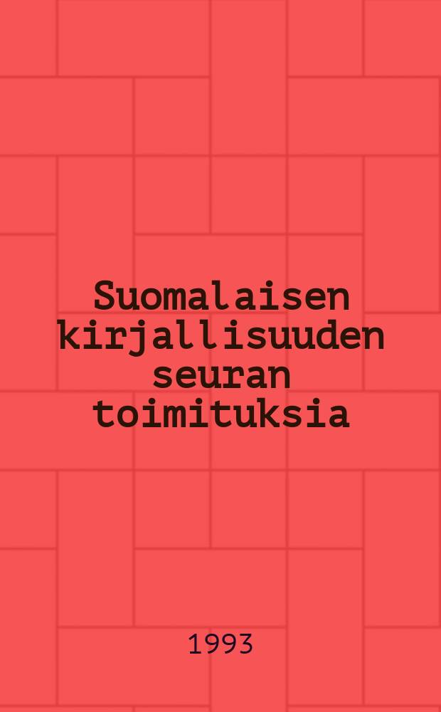 Suomalaisen kirjallisuuden seuran toimituksia : Tanssilaulu