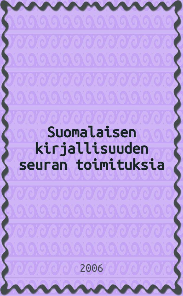 Suomalaisen kirjallisuuden seuran toimituksia : Yölauluja