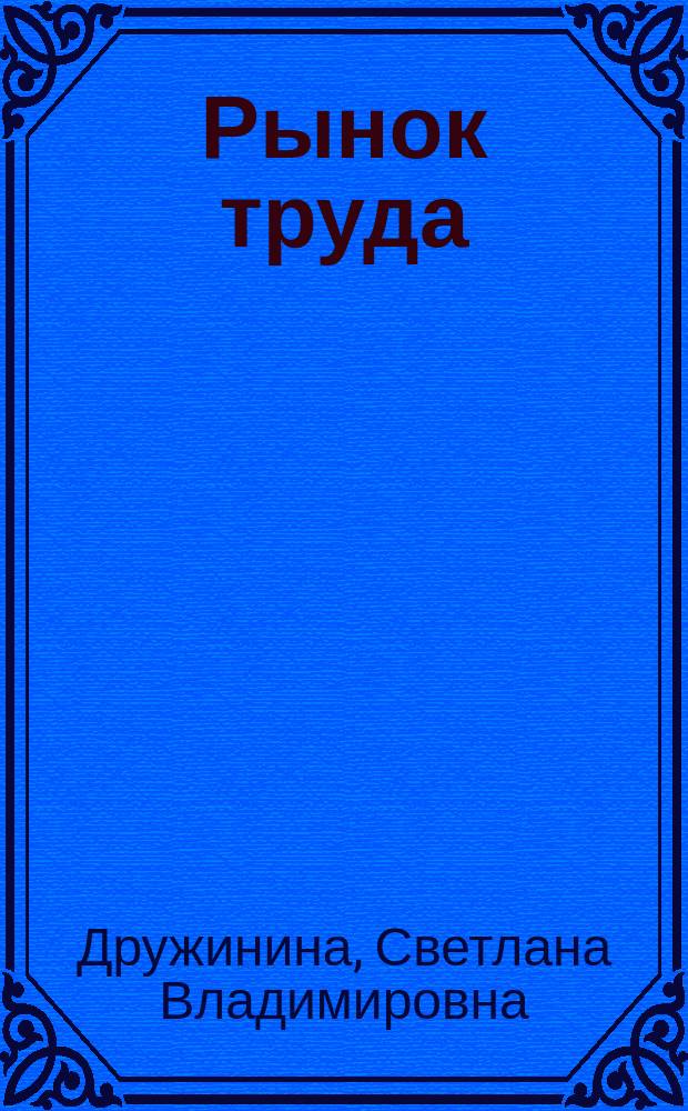 Рынок труда : учебно-методическое пособие для студентов высших учебных заведений, обучающихся по направлению 050100 "Педагогическое образование"