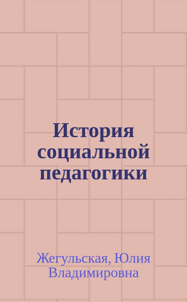 История социальной педагогики : электронное учебное пособие : по направлению подготовки 050400 "Психолого-педагогическое образование", профиль подготовки: "Психология и социальная педагогика", квалификация (степень) выпускника - "бакалавр"
