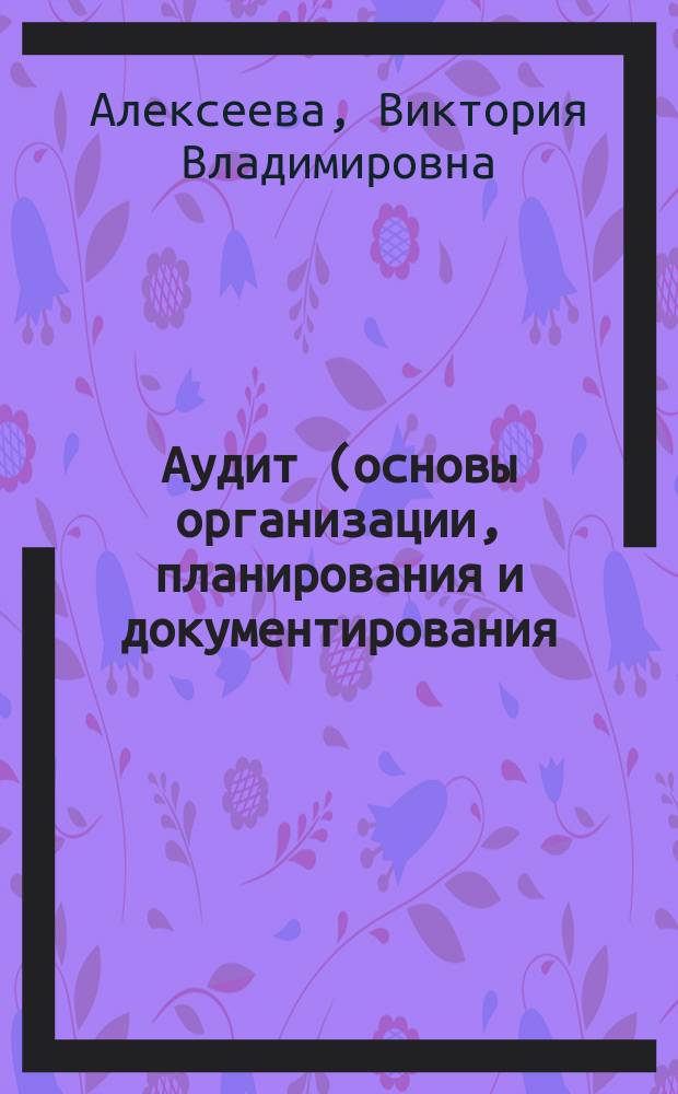 Аудит (основы организации, планирования и документирования) : учебное пособие