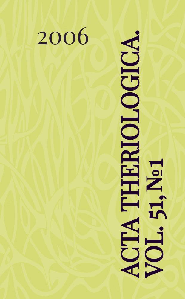 Acta theriologica. Vol. 51, № 1