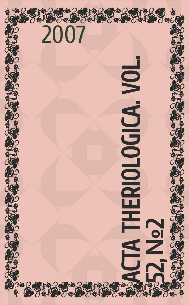 Acta theriologica. Vol. 52, № 2