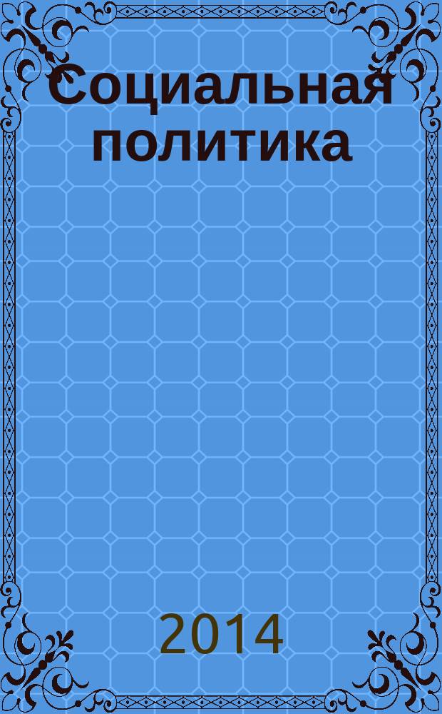 Социальная политика : учебное электронное пособие