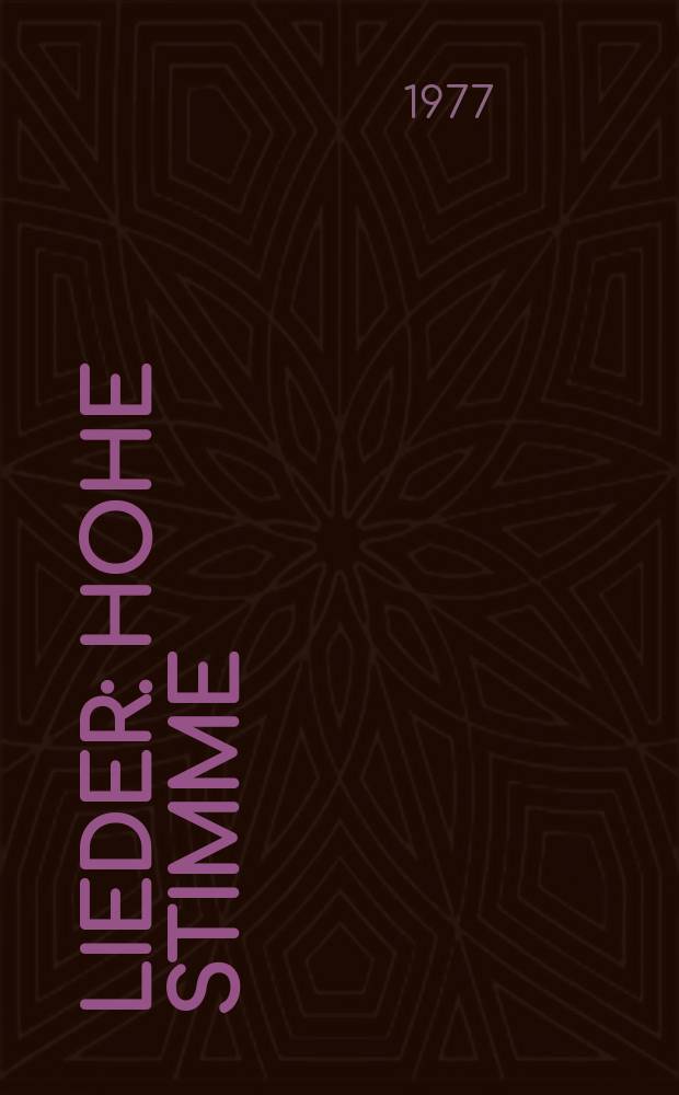 Lieder : hohe Stimme (Originallage) mit Piano