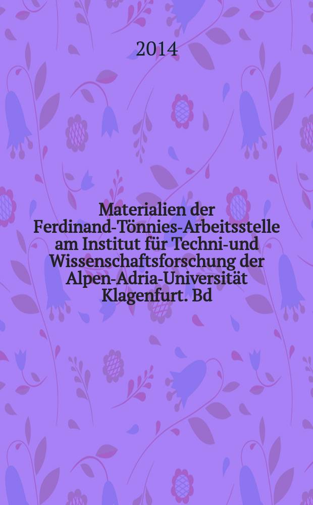Materialien der Ferdinand-Tönnies-Arbeitsstelle am Institut für Technik- und Wissenschaftsforschung der Alpen-Adria-Universität Klagenfurt. Bd. 24 : Thomas Hobbes – Leben und Lehre = Томас Гоббс. Жизнь и учение
