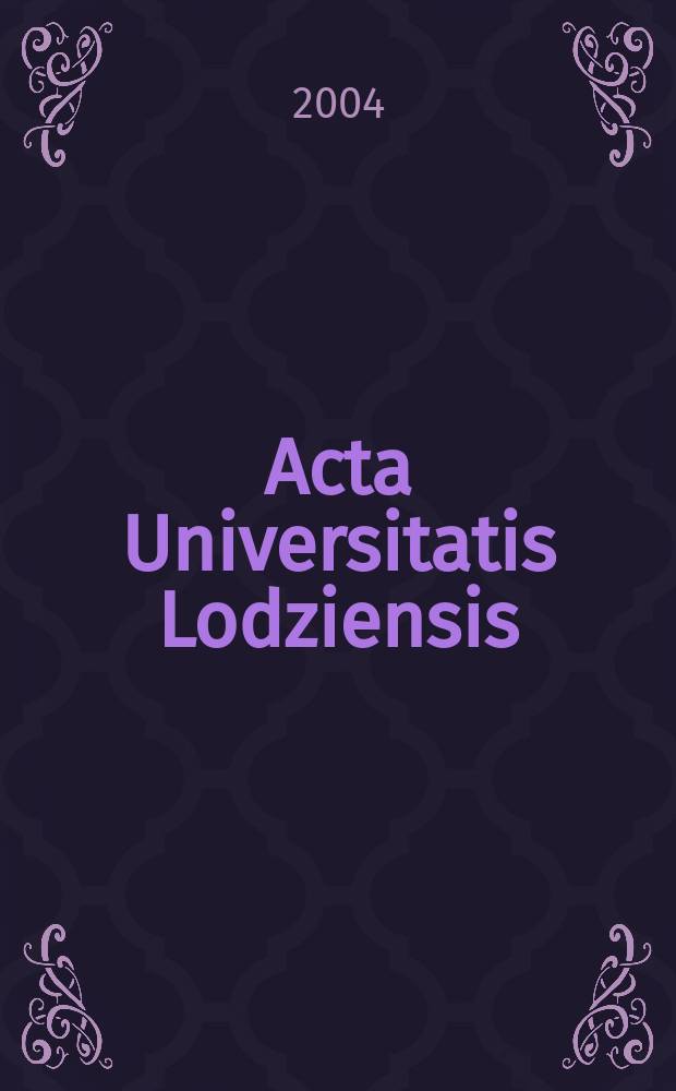 Acta Universitatis Lodziensis : Regulacyjne aspekty polityki ekonomicznej