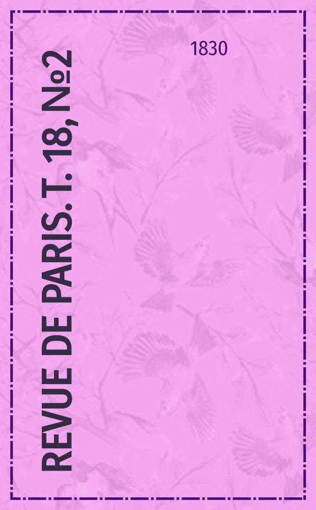 Revue de Paris. T. 18, №2
