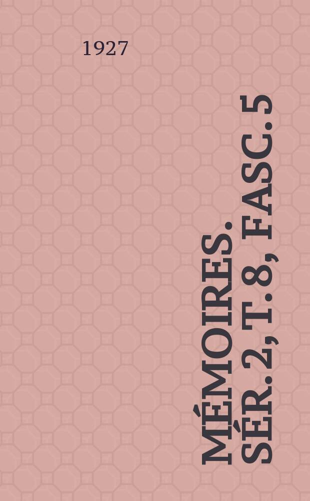Mémoires. Sér. 2, t. 8, fasc. 5 : Contribution à l'étude des caractères lithologiques et du mode de formation des roches calcaires de Belgique = Вклад в исследования литологического характера и режима формирования известняка в Бельгии