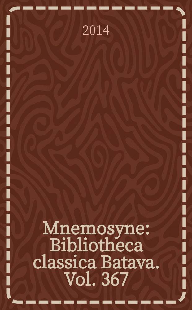 Mnemosyne : Bibliotheca classica Batava. Vol. 367 : Between orality and literacy = Между устной речью и грамотностью