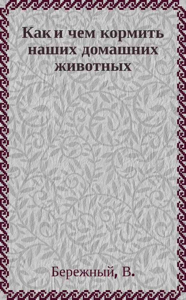Как и чем кормить наших домашних животных