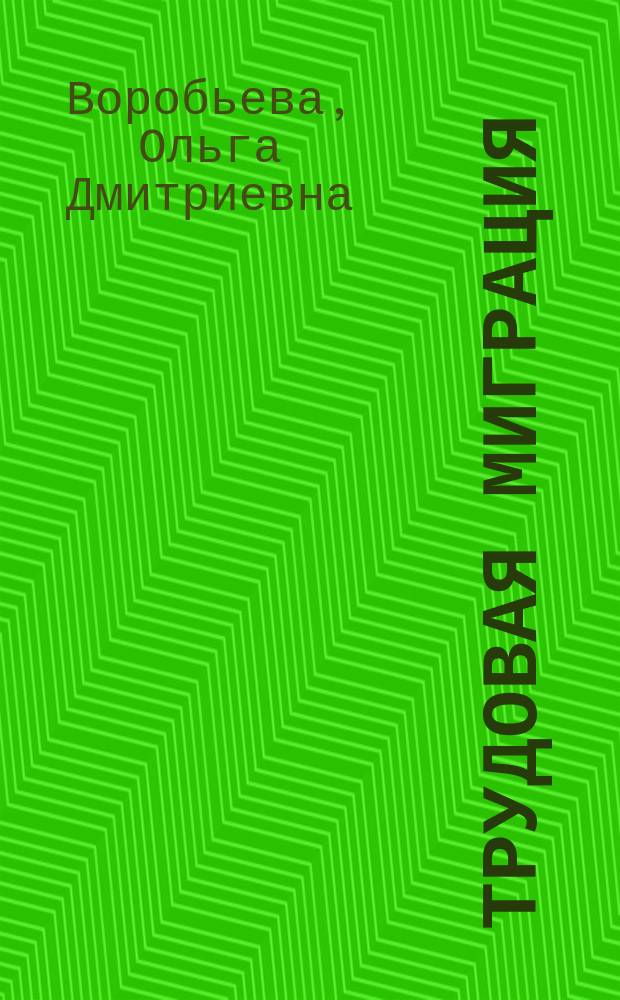 Трудовая миграция: организация выборочных наблюдений : (методологические подходы) : исследование